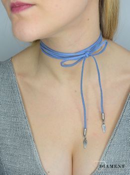 Naszyjnik choker damski niebieski By Dziubeka NIL2004 (4).JPG